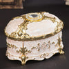 Metal Oval Diamond Jewelry Storage Box Birthday Wedding Gift, Size: 8.5x6x6cm(Gold White)