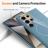 For Samsung Galaxy S23 Ultra 5G Glossy TPU Shockproof MagSafe Phone Case with Lanyard(Blue)