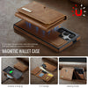 For Samsung Galaxy S24 Ultra 5G DG.MING M6 Series RFID Tri-fold Card Bag Removable Leather Phone Case(Brown)
