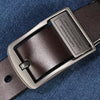 Men Pin Buckle Leather Belt Pure Leather Pants Belt, Belt Length:110cm( brown)