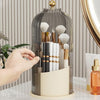 Desktop Dust-proof Rotating Cosmetics Storage Box Push-pull Lipstick Rack(White Transparent)