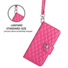 For Samsung Galaxy A16 4G Rhombic Texture Flip Leather Phone Case with Lanyard(Rose Red)