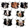 7 PCS Animal Wall Stickers Cattle Head Hoisting Car Window Static Stickers(Cow 04)