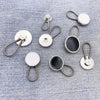 30pcs Jeans Spring Expansion Waist Button Removable Metal Pants Waist Adjustment Button Collar Decoration Button 19mm Black