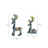 2 Pairs R-8820 Car Ornaments Car Home Safe Deer Decorations(Bronze Blue)