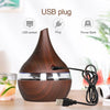 300ml USB Electric Aroma Air Diffuser Wood Ultrasonic Air Humidifier Essential Oil Aromatherapy Cool Mist Maker(Oblique Mouth Light Wood Grain)
