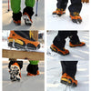 One Pair 8 Teeth Anti-Slip Ice Gripper Hiking Climbing Chain Shoes Covers(Orange)