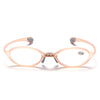 Portable Magnifying Glass Presbyopic Glasses Silicone Anti-Blue Light Reading Glasses, Degree: +200(Light Orange)
