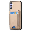 For Samsung Galaxy S25+ 5G Carbon Fiber Vertical Flip Wallet Stand Phone Case(Khaki)