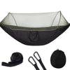 Portable Outdoor Camping Full-automatic Nylon Parachute Hammock with Mosquito Nets, Size : 290 x 140cm (Black)
