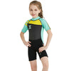 DIVE & SAIL WS-18813 2.5mm Children Warm Diving Suit One-piece Short-sleeved Sunscreen Snorkeling Suit Drifting Cold-proof Swimming Suit, Size: XL(Gray Green Sleeve)