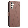For Samsung Galaxy A26 Geometric Pattern RFID Leather Phone Case(Brown)