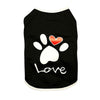 Dog Love Heart Vest, Black XXL (6-8kg) - Cotton