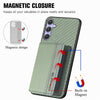 For Samsung Galaxy S25+ 5G Carbon Fiber Magnetic Card Wallet RFID Blocking Phone Case(Green)