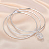 Women Closed Solid Three Rings Bracelet, Size: Z103 56mm