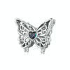 S925 Sterling Silver Oxidized Butterfly Hollow DIY Beads(SCC2819)