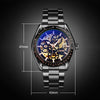 SKMEI 9194 Men Automatic Skeleton Mechanical Steel Band Watch (Black)