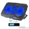 S18 Aluminum Four Fans Gaming Laptop Cooling Pad Foldable Holder with Wind Speed Display(Blue)
