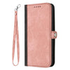 For Samsung Galaxy A36 5G Side Buckle Double Fold Hand Strap Leather Phone Case(Pink)