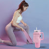 Water Cup Sided Storage Pockets With Zipper Fit For 40Oz Tumbler(Double Pocket-Light Pink)