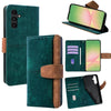 For Samsung Galaxy A05s 4G Color Stitching Skin Feel Leather RFID Blocking Phone Case(Green)
