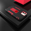 For iPhone 11 Magnetic Holder Phone Case (Black + Wine Red)