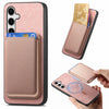 For Samsung Galaxy S25 5G Retro Magsafe Card Bag PU Back Cover Phone Case(Pink)