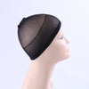 5pcs High Elastic Silk Socks Fake Hair Net Wig Liner Caps Snood Mesh, B(Black)