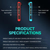 JOY-02 Gaming Left And Right Handle With RGB Lights Body Feel Bluetooth Gamepad For Switch / Switch OLED / Switch Pro / Switch Lite / Switch Joycon(Green Blue)