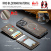For iPhone 14 Pro DG.MING K1 MagSafe Detachable Wallet RFID Back Cover Phone Case(Coffee)