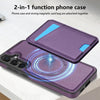 For Samsung Galaxy S23 FE 5G Skin Feel Detachable Card Bag Magsafe Phone Case(Purple)