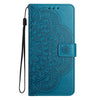 For Samsung Galaxy A26 5G Flower Embossed Leather Phone Case(Blue)