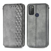 For Alcatel 1S 2021 Cubic Grid Pressed Horizontal Flip Magnetic PU Leather Case with Holder & Card Slots & Wallet(Grey)