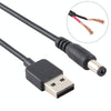 3A USB to 5.5 x 2.1mm DC Power Plug Cable, Length: 1m