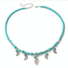Bohemian Turquoise Natural Stone Sweater Vintage Pendant, Model: N2203-15 Leaf Model