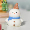 5pcs Christmas Micro Landscape Snowscape Decoration Accessories Christmas Resin Ornament, Style: No.6 Blue Scarf Snowman
