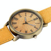 Denim Texture Style Round Dial Retro Digital Display Women & Men Quartz Watch with PU Leather Band(Yellow)