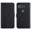 For Asus Smartphone for Snapdragon Insiders Skin Feel Butterfly Peony Embossed Leather Phone Case(Black)