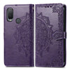 For Alcatel 1L 2021 Mandala Flower Embossed Horizontal Flip Leather Case with Holder & Three Card Slots & Wallet & Lanyard(Purple)