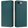 For iPhone 7 Plus / 8 Plus RC01 Dual-Folded Magnetic Suction RFID Leather Phone Case(Dark Green)