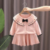 Autumn And Winter Girls Sweater + Half Skirt Knitted Set, Size: 110cm(Pink)