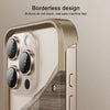 For iPhone 15 Aluminum Alloy Solid Wood Frameless Hollow Metal Phone Case(Dark Grey)