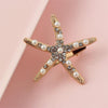 Fashion Rhinestone Pearl Starfish Hairpin For Women Bridal Headpiece Hair Styling Tool