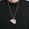 3mm x 60cm  Sexy Lip Biting Hip Hop Pendant Micro-Set Zircon Necklace