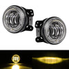 2 PCS DC12V-30V / 30W / 3A / 1440LM 12LEDs  4 inch Car LED Colorful Fog Light, Style: White Background (Yellow Light)