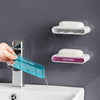 Double-Layer Drain Soap Box Bathroom Without Perforation Wall-Mounted Creative Drain Rack(Transparent Green)