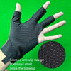 GUTENG Three Finger Thin Breathable Wear-Resistant Non-Slip Snooker Billiard Gloves, Style: Left Thumb Half Finger (Printed Black)