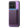 For Xiaomi Redmi K70 / K70 Pro 5G Retro Magsafe Card Bag PU Back Cover Phone Case(Purple)