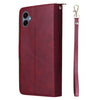 For Samsung Galaxy A06 4G 9-Card Slots Zipper Wallet Bag Leather Phone Case(Wine Red)