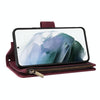 For Samsung Galaxy S22+ 5G Multifunctional Frosted Zipper Wallet Leather Phone Case(Wine Red)